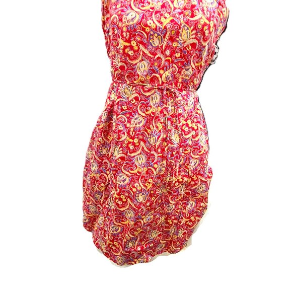 Express 5 6 Wrap Dress Red Floral Sundress Casual Summer Flower Juniors Women - Picture 10 of 10